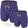 Stivali Father Son Matching Swim Trunks - Flamingo Modern Swimming Trunk Set with Elastic Waistband - Daddy Son Bathing Suits - 3 Years Old Boy view 1