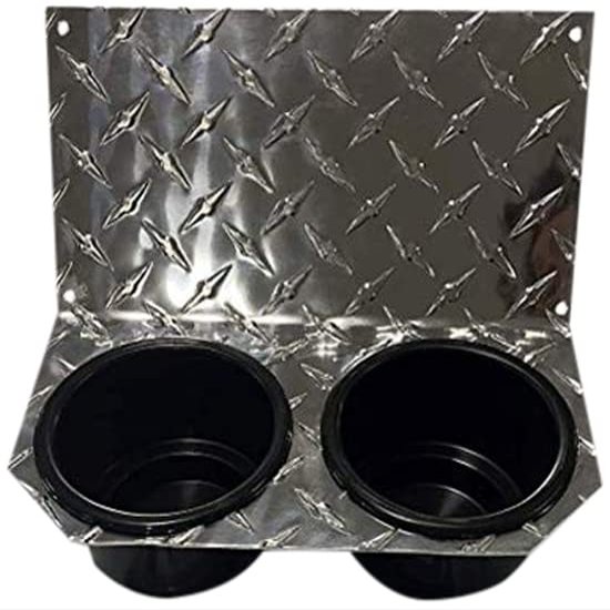 PBR Products Compatible with Honda Pioneer 1000 Jumbo Diamond Plate Cup Holder Silver