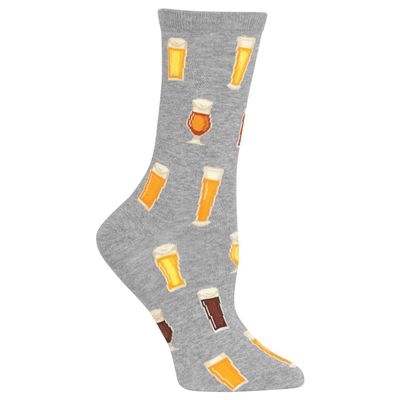 Hot Sox Womens Beer Socks, Sweatshirt Grey Heather, 1 Pair, Womens Shoe 4-10