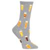 Hot Sox Womens Beer Socks, Sweatshirt Grey Heather, 1 Pair, Womens Shoe 4-10 view 1