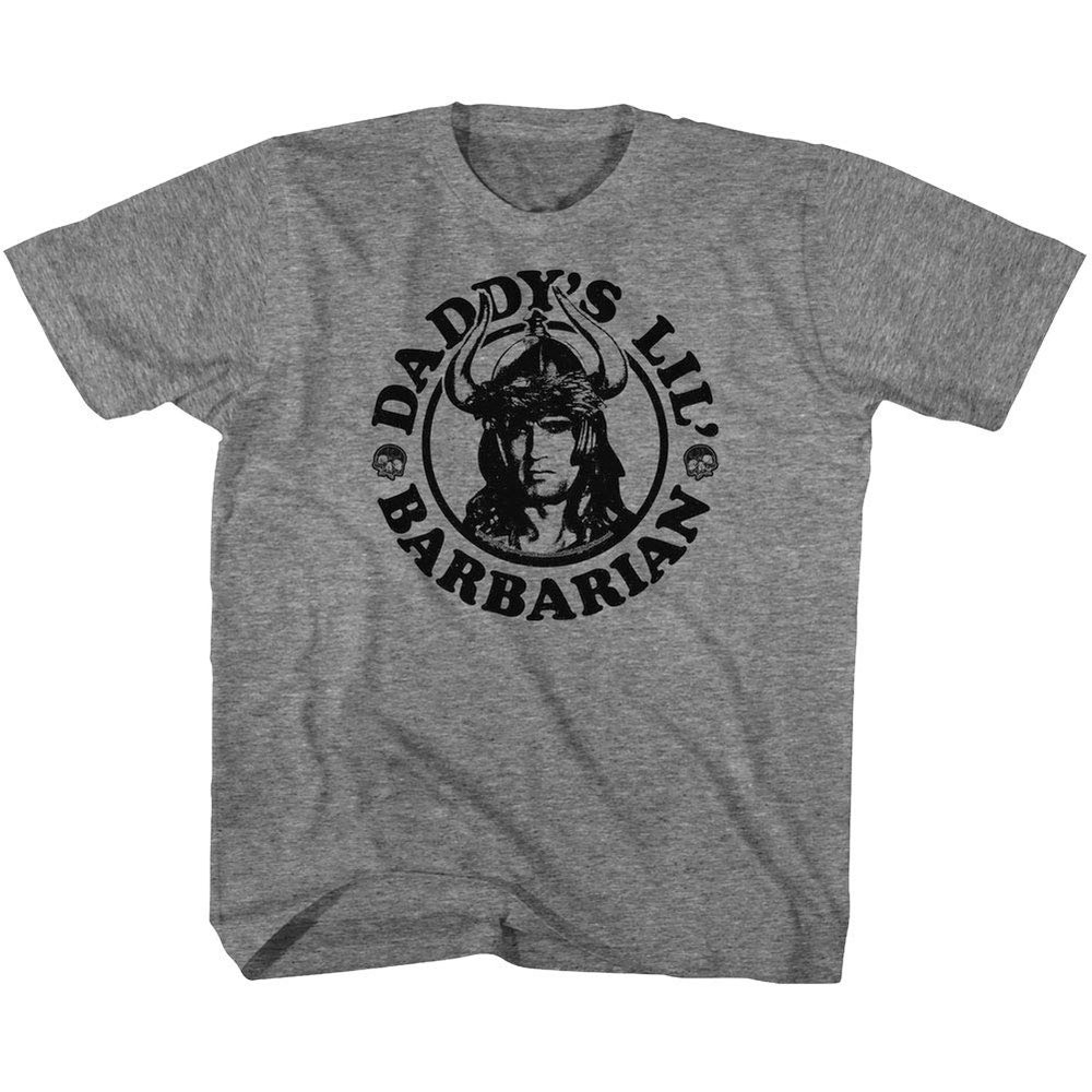 Conan Sword & Sorcery Hero Daddy's Little Barbarian Gray HTHR Toddler Tshirt Tee