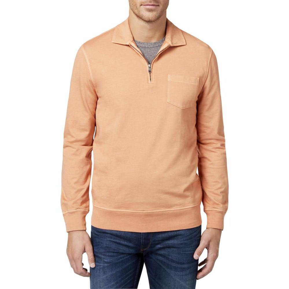 Club Room Mens Knit Pullover Sweater, Orange, Medium