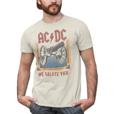 American Classics ACDC Heavy Metal Rock Band We Salute You Natural Adult T-Shirt - 3X-Large