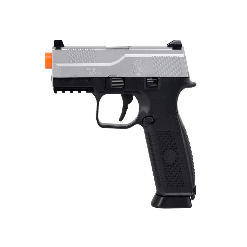 FN Herstal FNS-9 Spring Powered Airsoft Pistol, Silver-Black