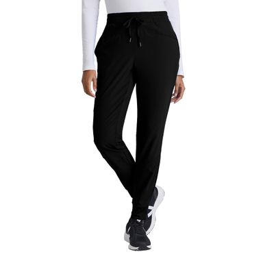 BARCO One Boost Classic Fit Scrub Jogger for Women  Black, 3-Pocket Mid-Rise Pants w/ 360 Spandex Stretch, Moisture Wicking, Anti-Static and Quick-Shed  Large, Regular Fit