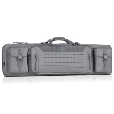 Savior Equipment Urban Warfare Tactical Double Long Gun Bag Case Backpack w/Pistol Handgun Case,46 Inch SW Gray