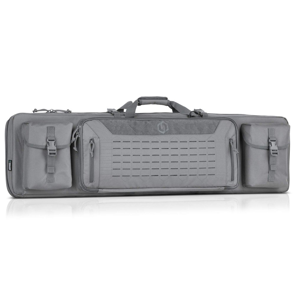 Savior Equipment Urban Warfare Tactical Double Long Gun Bag Case Backpack w/Pistol Handgun Case,46 Inch SW Gray