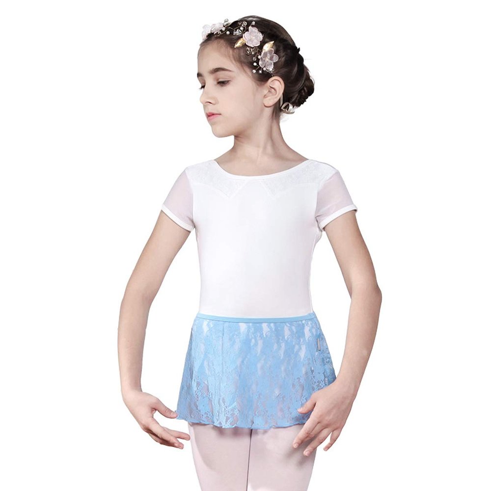 116243502 Kids Lace Skirt Match Leotard Ballet Skirts for Girl (S/C 120, Ice Blue)