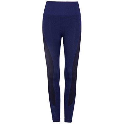 Amesin Waist Shaper Slimming Pants Women Fitness Seamless Yoga Leggings (Large, X- Large, Black Navy)