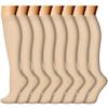 ACTINPUT 8 Pairs Compression Socks Women & Men -Best Medical,Travel & Flight Socks-Running & Fitness (L/XL, Nude) view 1