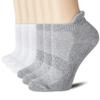 CS CELERSPORT Cushion No Show Tab Athletic Running Socks for Men and Women (6 Pairs),Small, White+Grey view 1