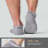 CS CELERSPORT Cushion No Show Tab Athletic Running Socks for Men and Women (6 Pairs),Small, White+Grey view 4
