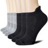 CS CELERSPORT Cushion No Show Tab Athletic Running Socks for Men and Women (6 Pairs),Medium, Black+Grey view 1