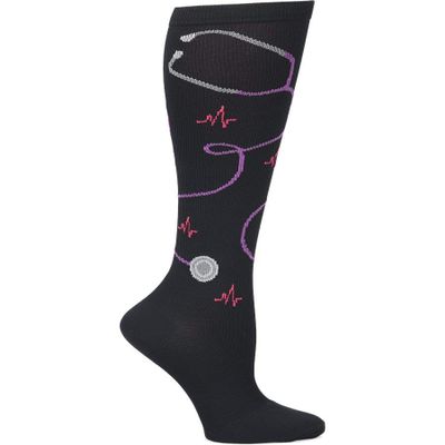 Nurse Mates Women's Calf Socks | 12-14 mmHg Compression | Comfort Support | 1 Pair | Stethoscope Wrap