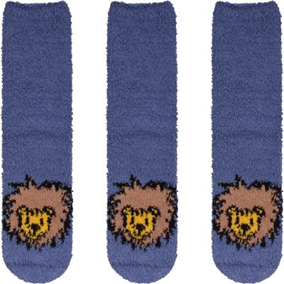 BambooMN Women's Super Soft Warm Microfiber Fuzzy Cozy Animal Socks, 06 Lion, 3 Pairs Value Pack