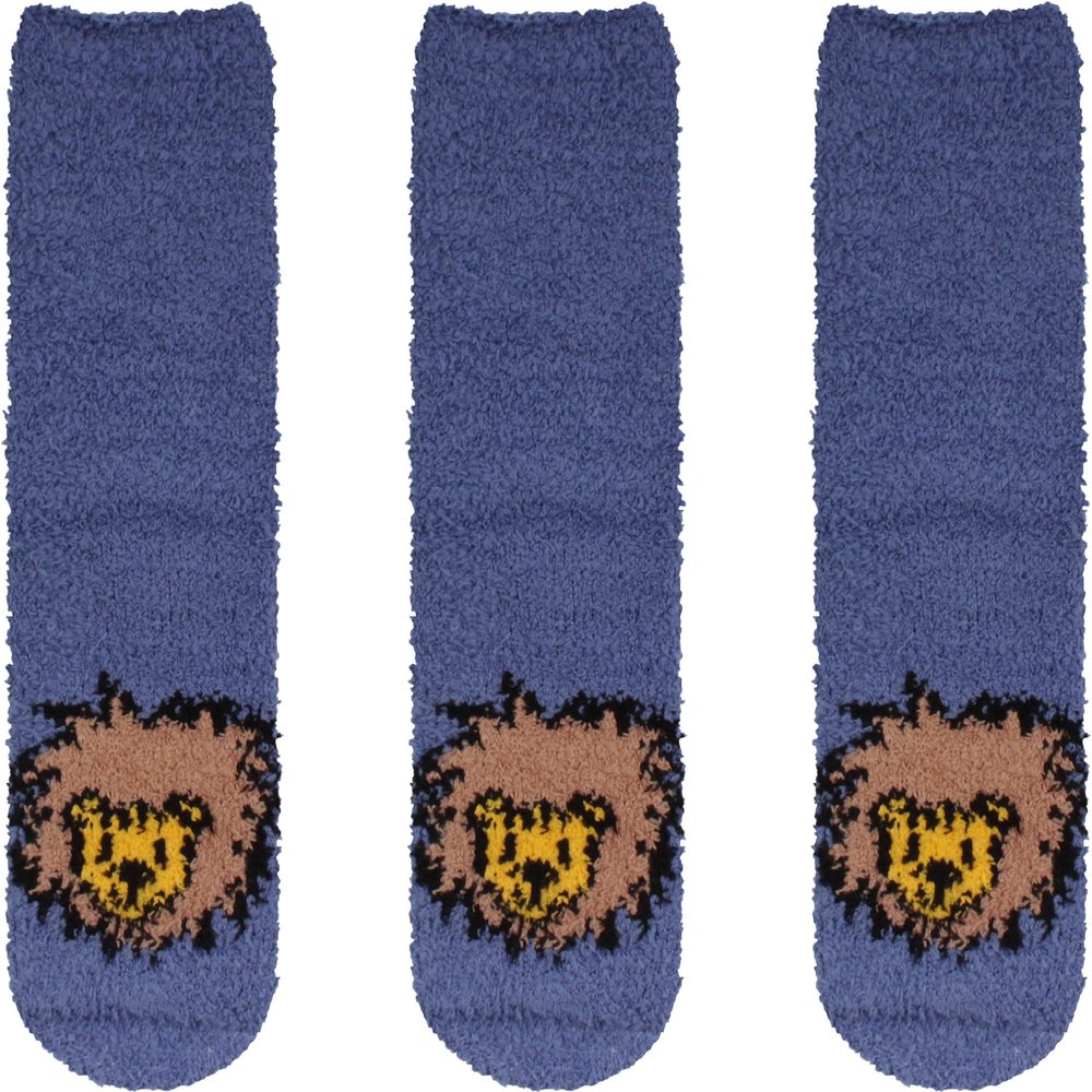 BambooMN Women's Super Soft Warm Microfiber Fuzzy Cozy Animal Socks, 06 Lion, 3 Pairs Value Pack