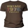 50th Birthday Gift Shirt for Men - Vintage Original Parts 1976 Retro Birthday - 001 - F/Brown-Sm view 1