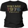 50th Birthday Gift Shirt for Men - Vintage Original Parts 1976 Retro Birthday - 001 - F/Black-2X view 1