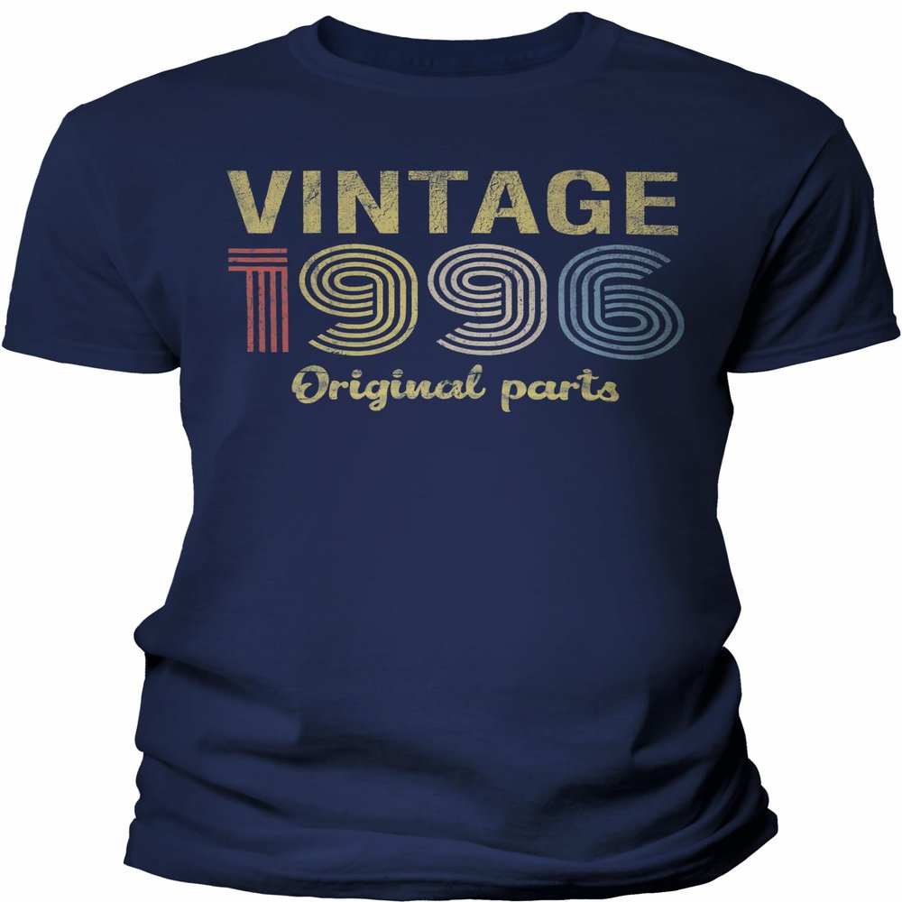 30th Birthday Gift Shirt for Men - Vintage Original Parts 1996 Retro Birthday - 001 - F/Navy-4X