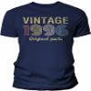 30th Birthday Gift Shirt for Men - Vintage Original Parts 1996 Retro Birthday - 001 - F/Navy-4X view 1