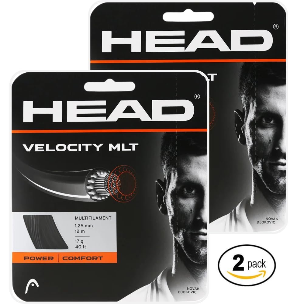 2 Packs of Head Velocity Tennis String - Black (17 Gauge)