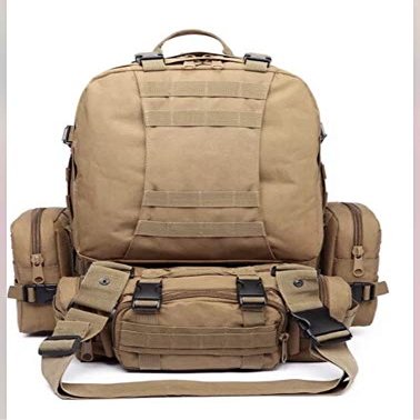 Arc-Defense Outdoor Tactical Bug Out Backpack Military Waterproof Camouflage Hunting Mountain Hiking Camping Bag (Tan)