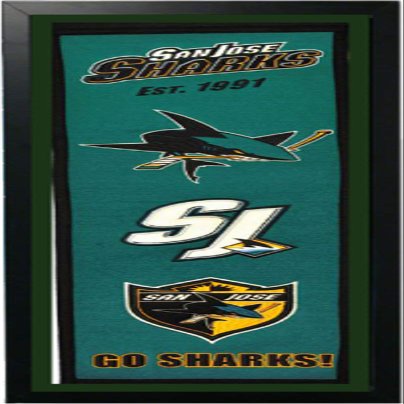 San Jose Sharks Logo History Felt Banner - 14 x 37 Framed