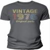 50th Birthday Gift Shirt for Men - Vintage Original Parts 1976 Retro Birthday - 001 - F/Charcoal-XL view 1