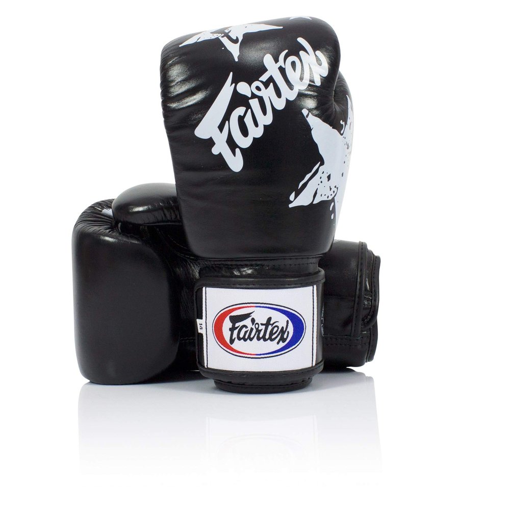 Fairtex BGV1 Muay Thai Boxing Training Sparring Gloves for Men, Women, Kids| Premium Quality, Light Weight & Shock Absorbent 10 oz Boxing Gloves -Nation Black