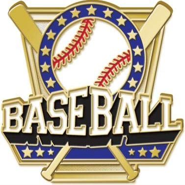 Baseball Pin - 1" Baseball Bat Shield Enamel Lapel Pin 30 Pack