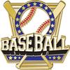 Baseball Pin - 1" Baseball Bat Shield Enamel Lapel Pin 30 Pack view 1