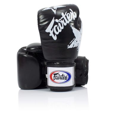 Fairtex BGV1 Muay Thai Boxing Training Sparring Gloves for Men, Women, Kids| Premium Quality, Light Weight & Shock Absorbent 16 oz Boxing Gloves -Nation Black