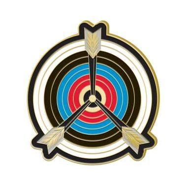 Archery Target Pin - 1.25" Archery Bullseye Enamel Lapel Pin 30 Pack