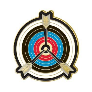 Archery Target Pin - 1.25" Archery Bullseye Enamel Lapel Pin 30 Pack
