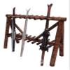 21-Place Freestanding Log Ski Rack Holder, Indoor & Outdoor Snowboard Racks, Standing Storage, Garage Racks for Snow Skis & Poles, Durable Snowboard Rack Garage Storage Organizer - Canyon Brown view 1