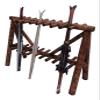 21-Place Freestanding Log Ski Rack Holder, Indoor & Outdoor Snowboard Racks, Standing Storage, Garage Racks for Snow Skis & Poles, Durable Snowboard Rack Garage Storage Organizer - Canyon Brown view 3