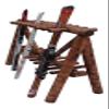 21-Place Freestanding Log Ski Rack Holder, Indoor & Outdoor Snowboard Racks, Standing Storage, Garage Racks for Snow Skis & Poles, Durable Snowboard Rack Garage Storage Organizer - Canyon Brown view 4