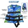 Oceans7 US Coast Guard-Approved, Type III  Kids Life Jacket  Personal Flotation Device with Comfortable Flex-Form-Fit Open-Sided Design  Blue/White view 2