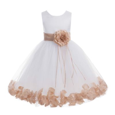 ekidsbridal Rose Petals White Flower Girl Dresses Pageant Dress Baptism Dress 007ss 2