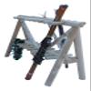 21-Place Freestanding Log Ski Rack Holder, Indoor & Outdoor Snowboard Racks, Standing Storage, Garage Racks for Snow Skis & Poles, Durable Snowboard Rack Garage Storage Organizer - Natural view 1
