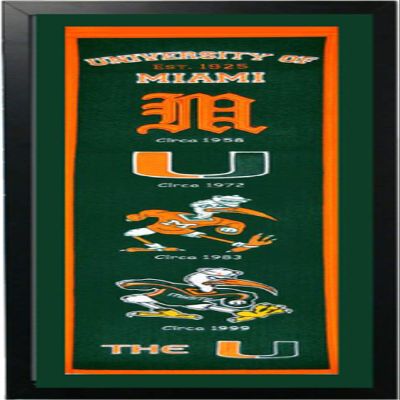 University of Miami Logo History Felt Banner 14 x 37