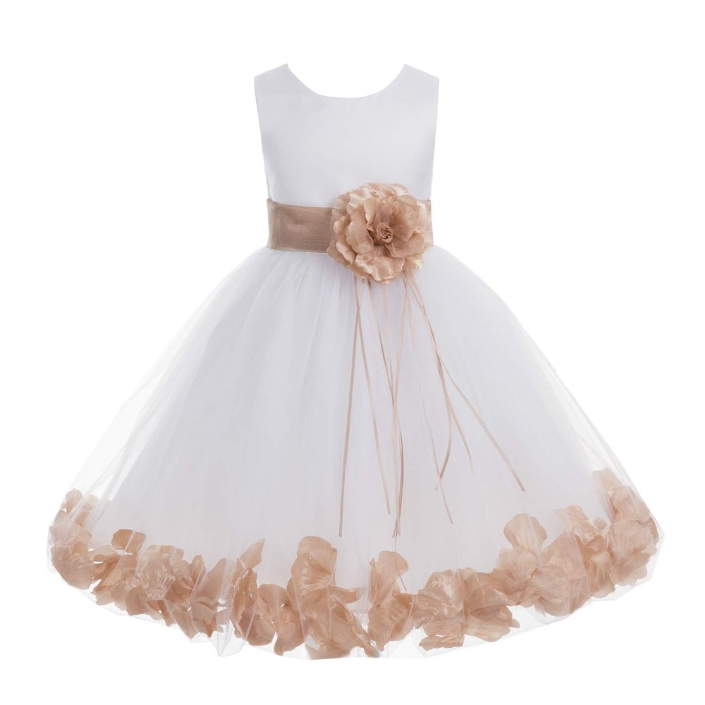 ekidsbridal Rose Petals White Flower Girl Dresses Pageant Dress Baptism Dress 007ss 12