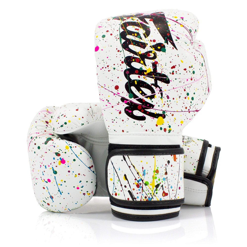Fairtex BGV14 Muay Thai Boxing Microfibre Gloves for Men, Women, Kids | MMA Gloves, Kickboxing, Gym, Workout | Premium Quality, Light Weight & Shock Absorbent Boxing Gloves- (Painter/8oz)