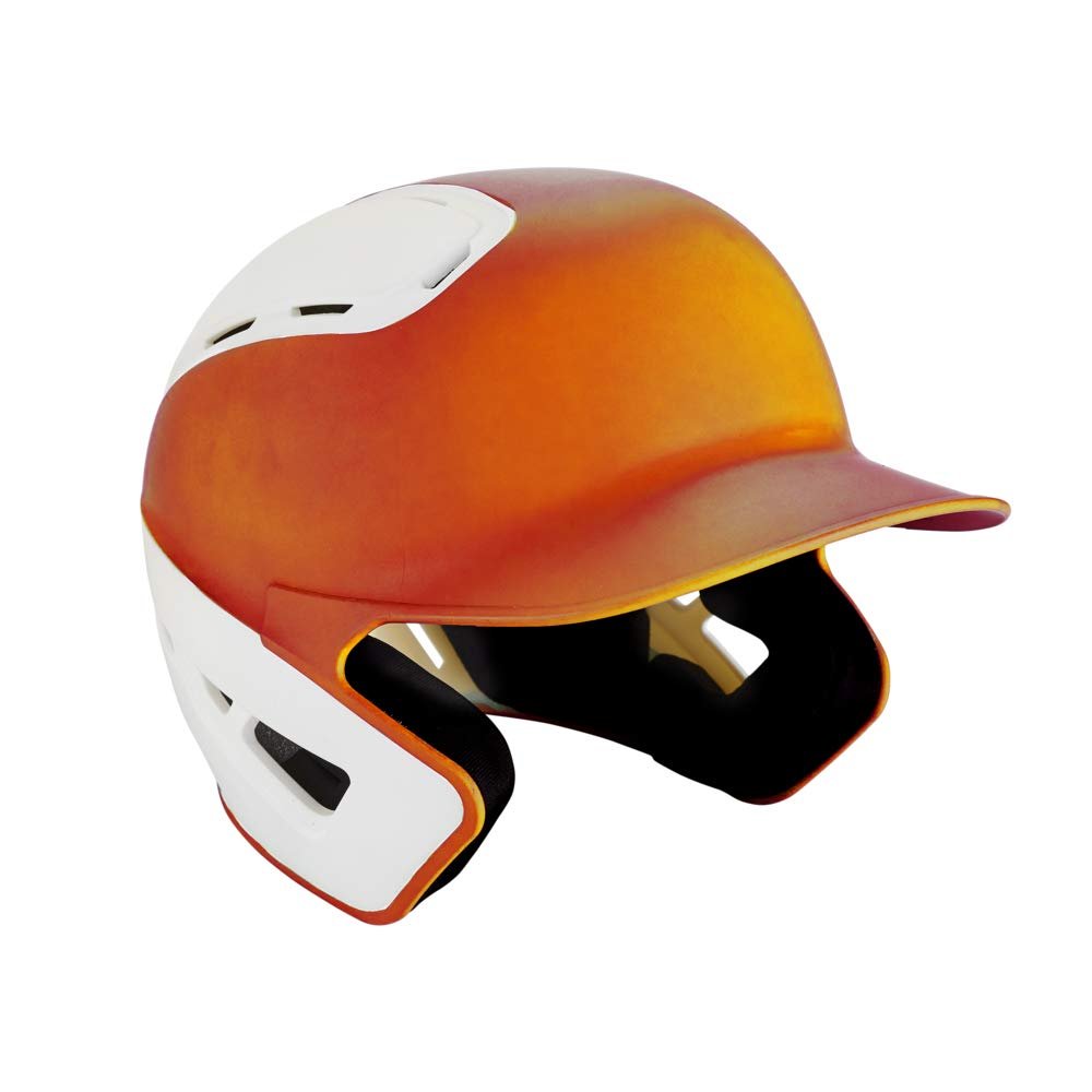 Mizuno B6 Adult Baseball Batting Helmet, Orange-White, Small/Medium