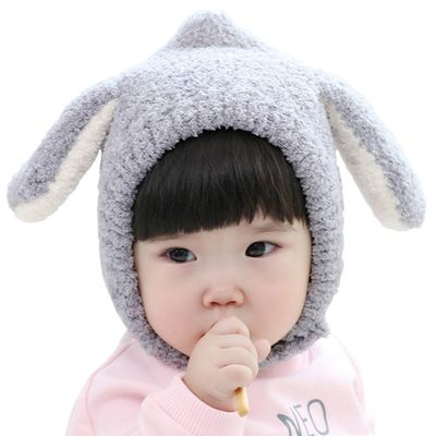 Ding Dong Baby Toddler Kid Boy Girl Winter Rabbit Hat(Grey)