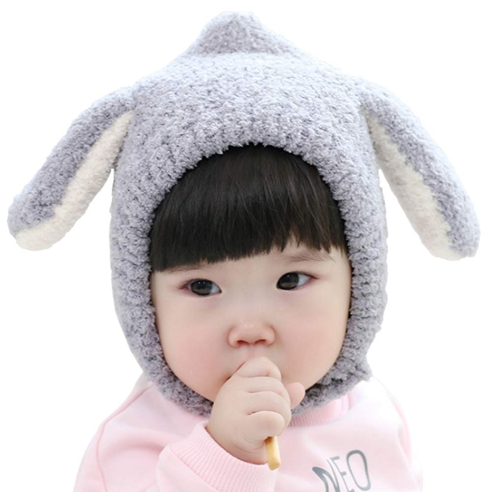 Ding Dong Baby Toddler Kid Boy Girl Winter Rabbit Hat(Grey)