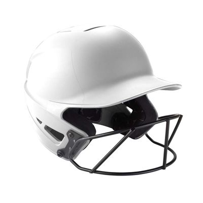 Mizuno F6 Adult Fastpitch Softball Batting Helmet with Mask, White, Small/Medium