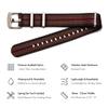 Benchmark Basics Seatbelt Nylon Watch Band - Premium Waterproof Ballistic Nylon One-Piece Watch Bands for Men & Women (22mm, Black/Red/Green Striped) view 3