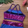 Agoky Kids Girls 2PCS Sports Outfits Ballet Gym Sequins Mermaid Tank Top Shorts Set Tankini Swimwear Gymnastics Tracksuit Blue 12 Years view 2