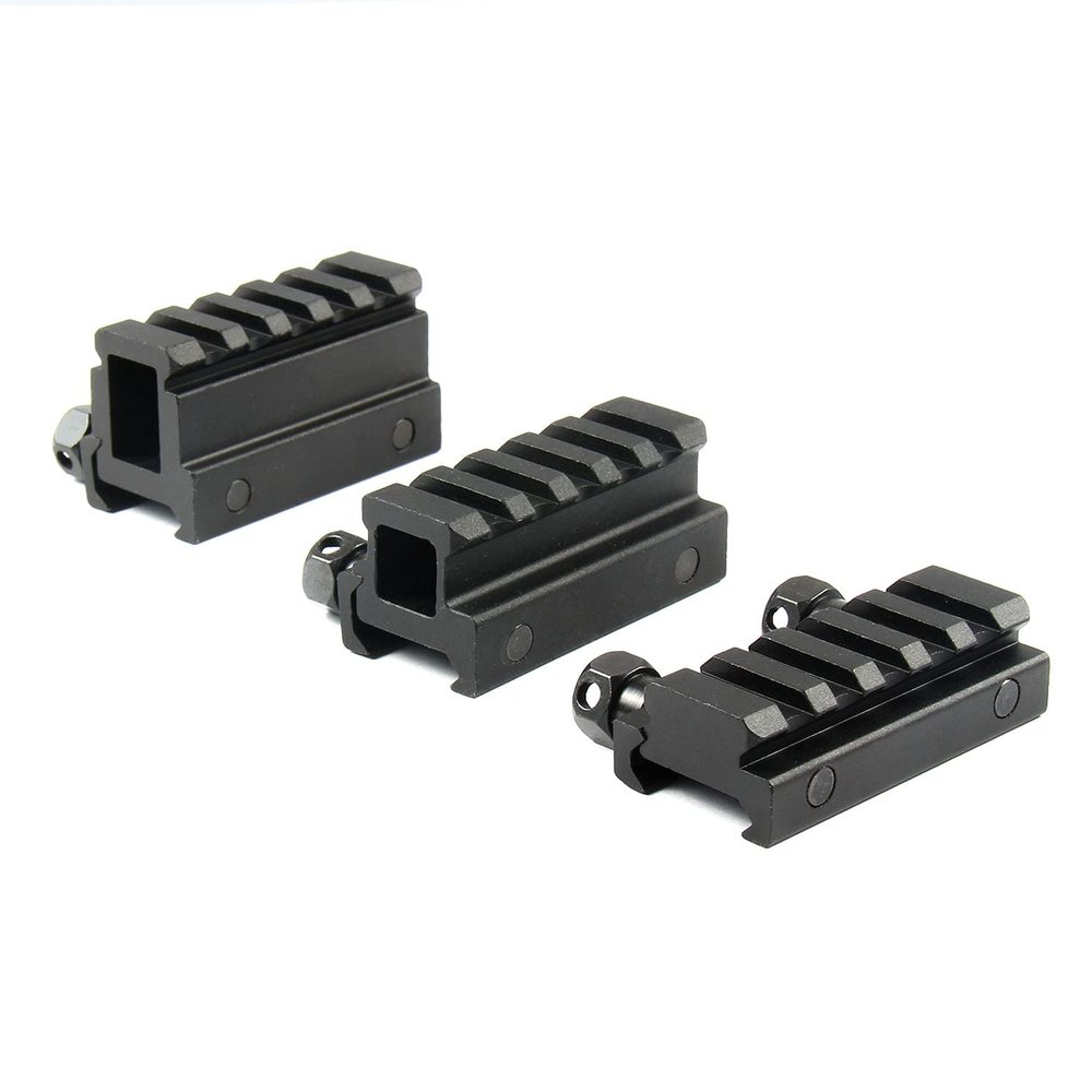 TACFUN 3 Pack 1" High & 0.75" Medium & 0.5" Low Riser 5 Slot 20mm See Through Scope Mount